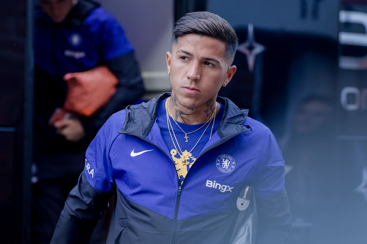 Enzo Fernandez playing for Chelsea during a Premier League match