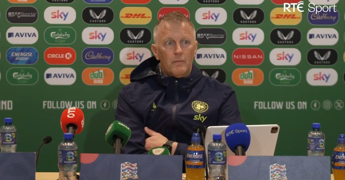 Ireland team staff and press during Nations League match preparations