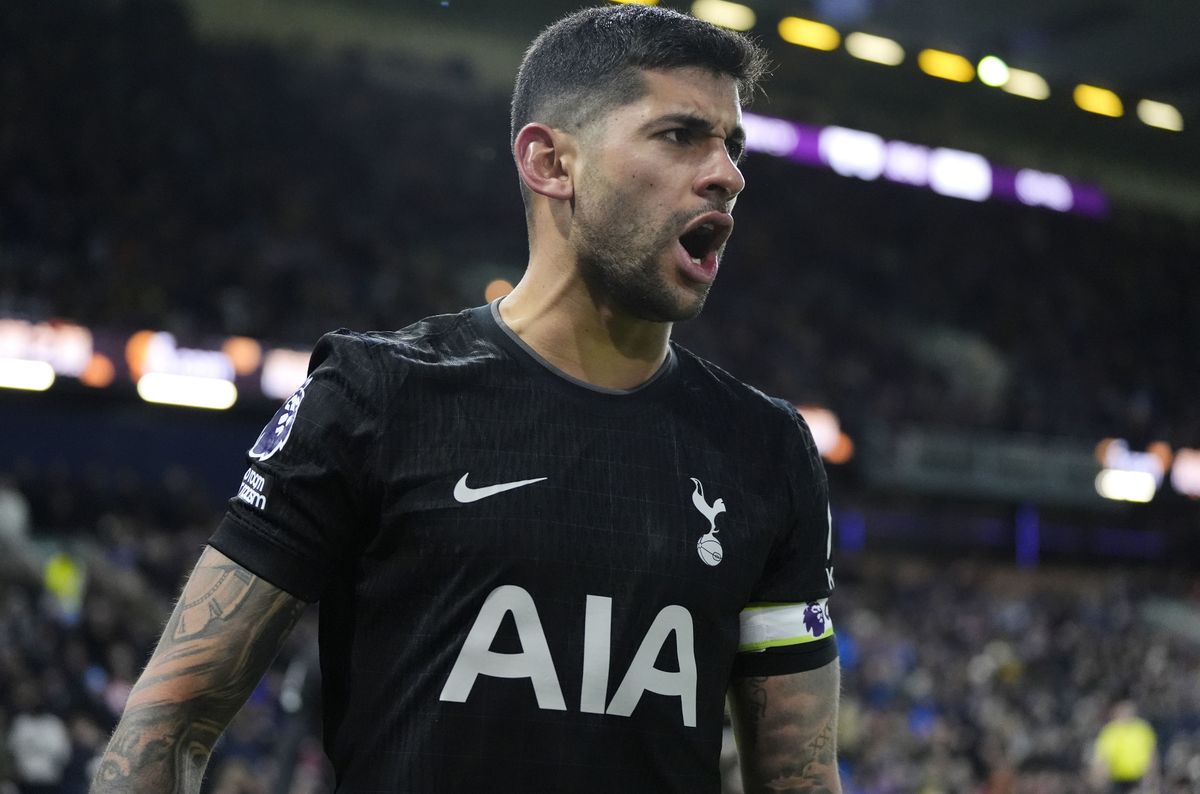 Cristian Romero during a match, as transfer speculation continues over his move to Atletico Madrid