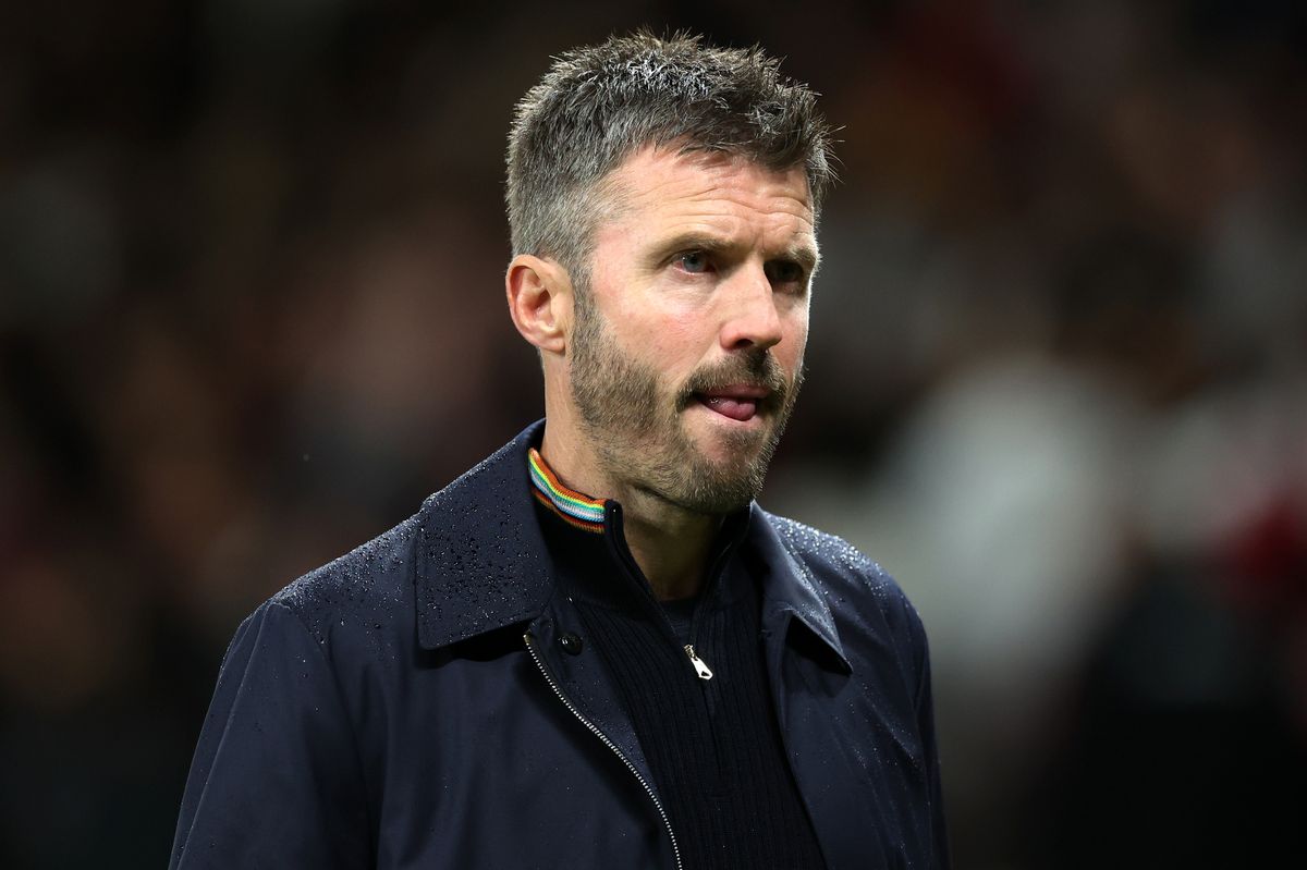 Manchester United and Brighton players during their Carabao Cup match at Old Trafford