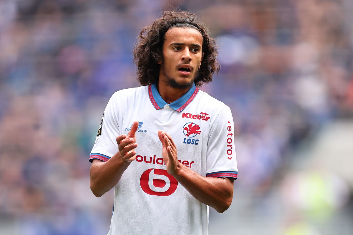 Ayyoub Bouaddi in action during a football match