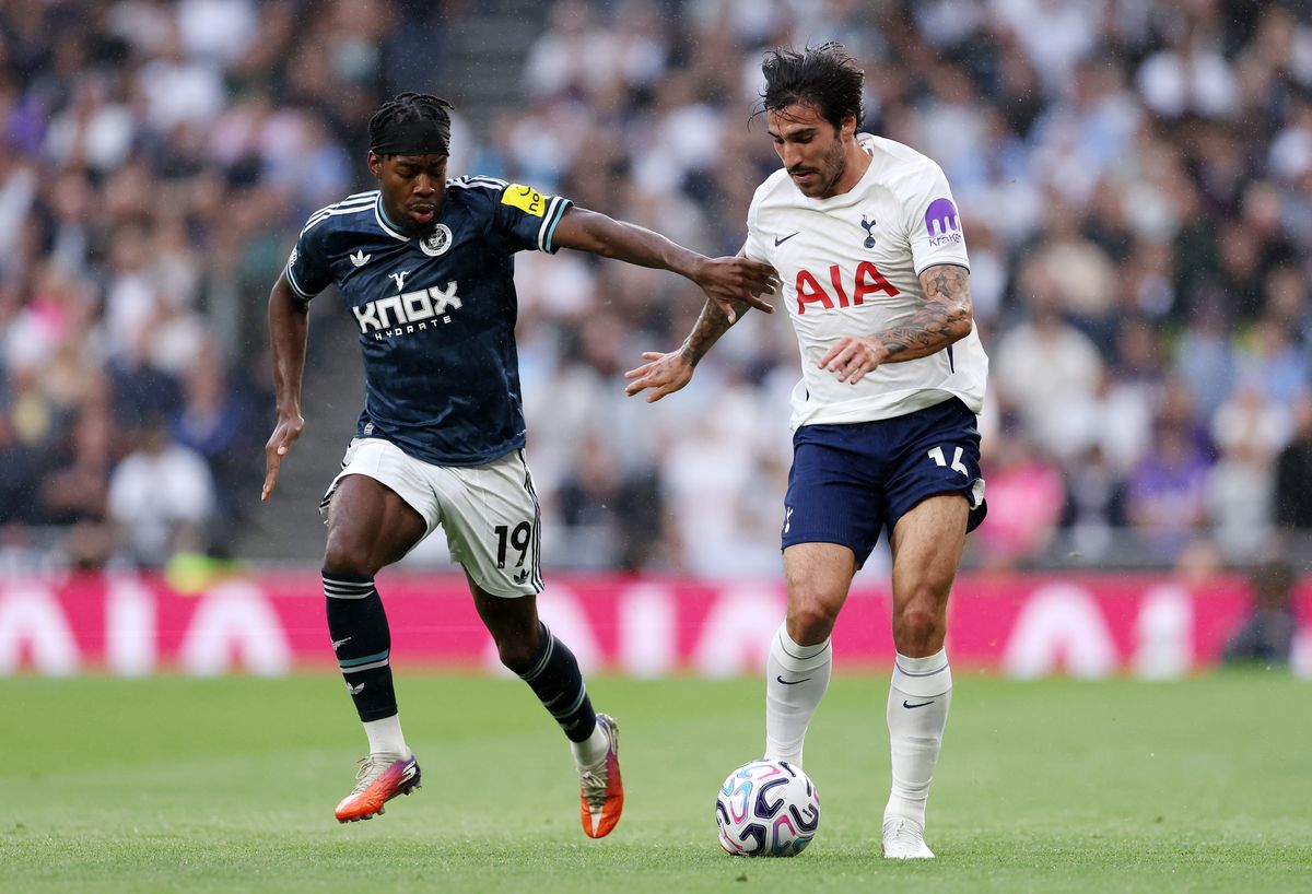 Tottenham players in action during the match against Newcastle United