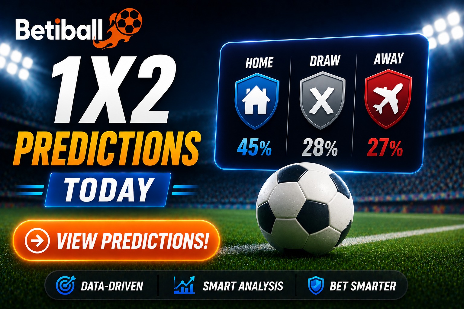 1X2 Predictions Today &ndash; Home, Draw & Away Tips On Betiball